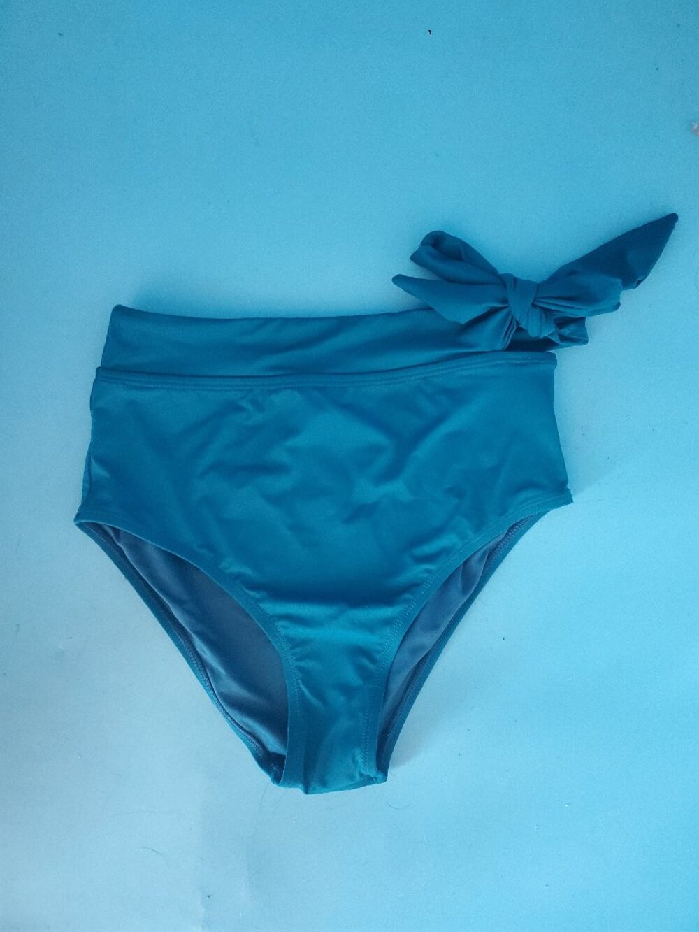NWOT Aqua Eve Bikini Bottom Size Small Dark Turquoise High Waist